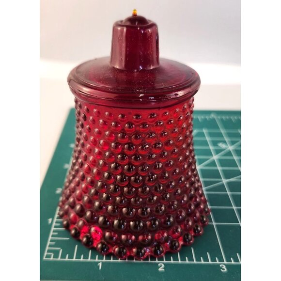 Ruby Red Hobnail Bubble Glass Votive Candle Holder,  Festive Table Accent - Picture 6 of 8